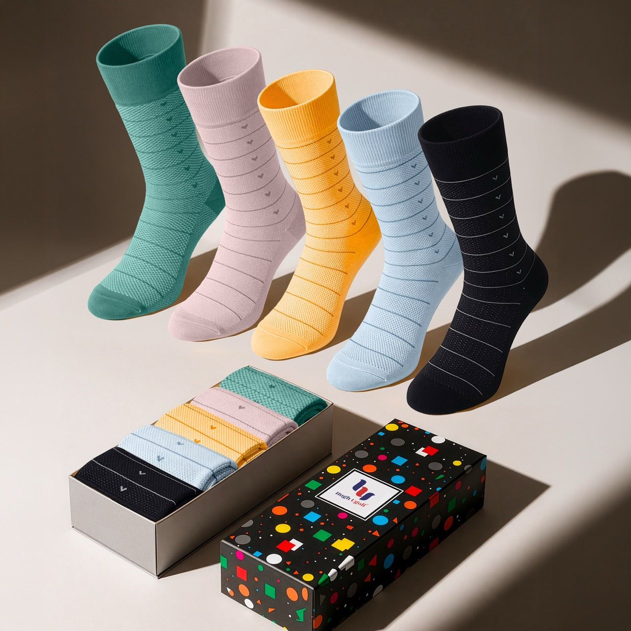 Bamboo Dress Funky Socks for Men's, 5 Pairs