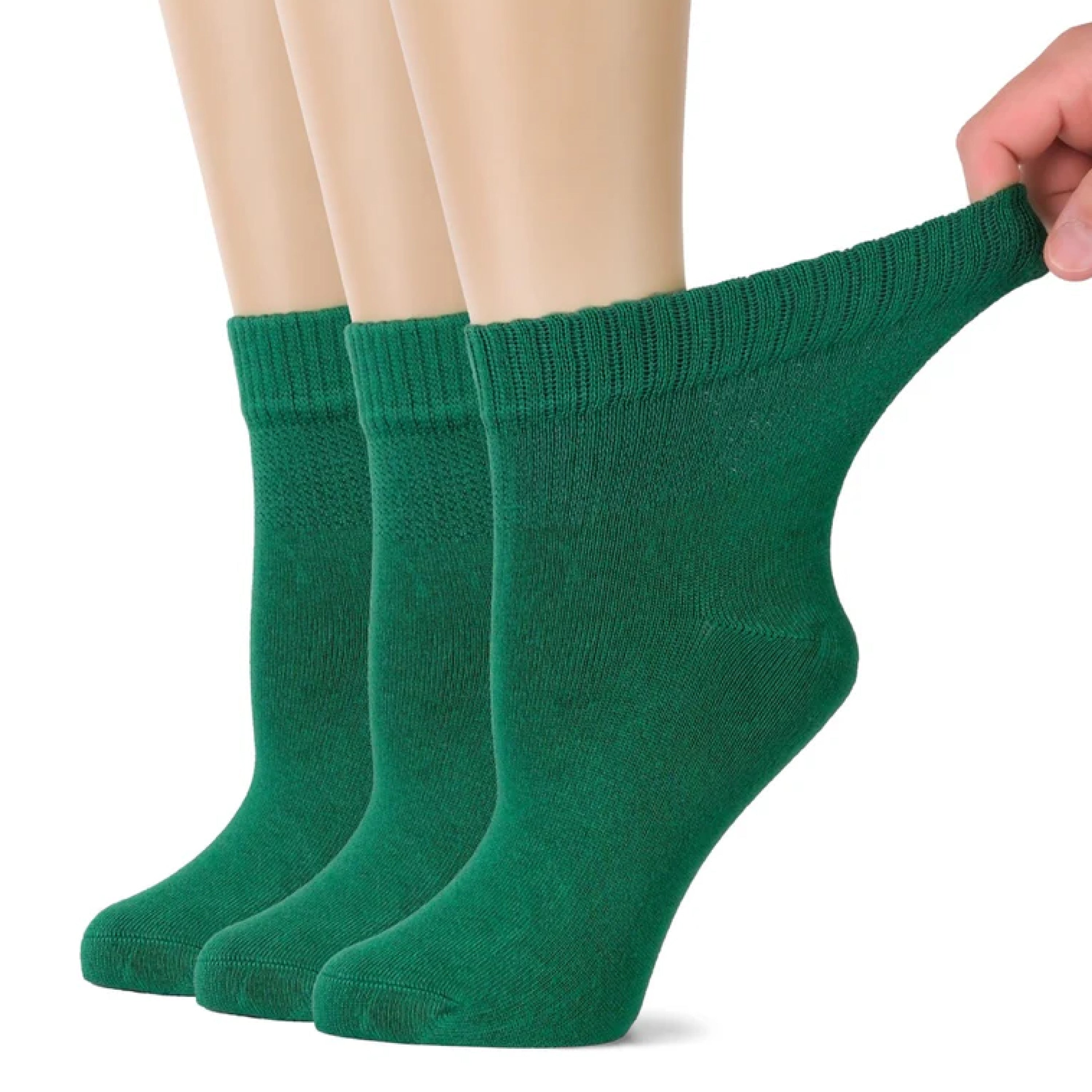 Women's Comfortable Diabetic Bamboo Ankle Socks for Swollen Legs, 3 Pairs