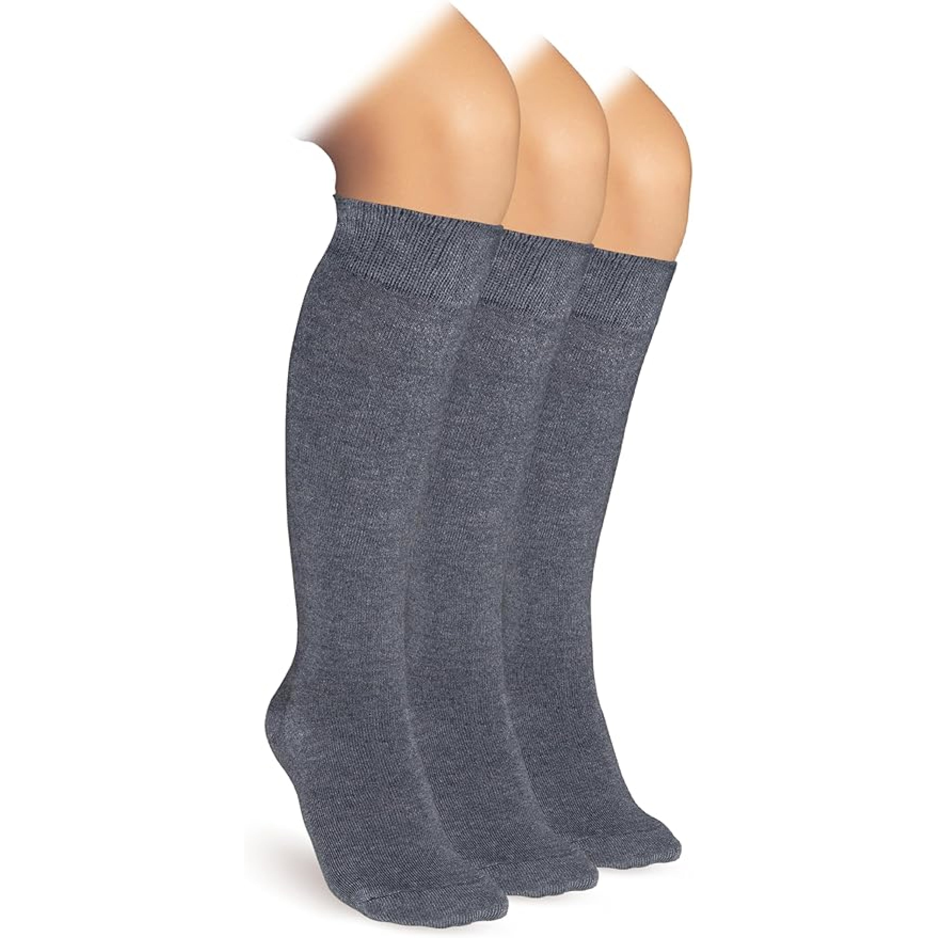 Kids' Bamboo School Knee-High Socks, 3 Pairs
