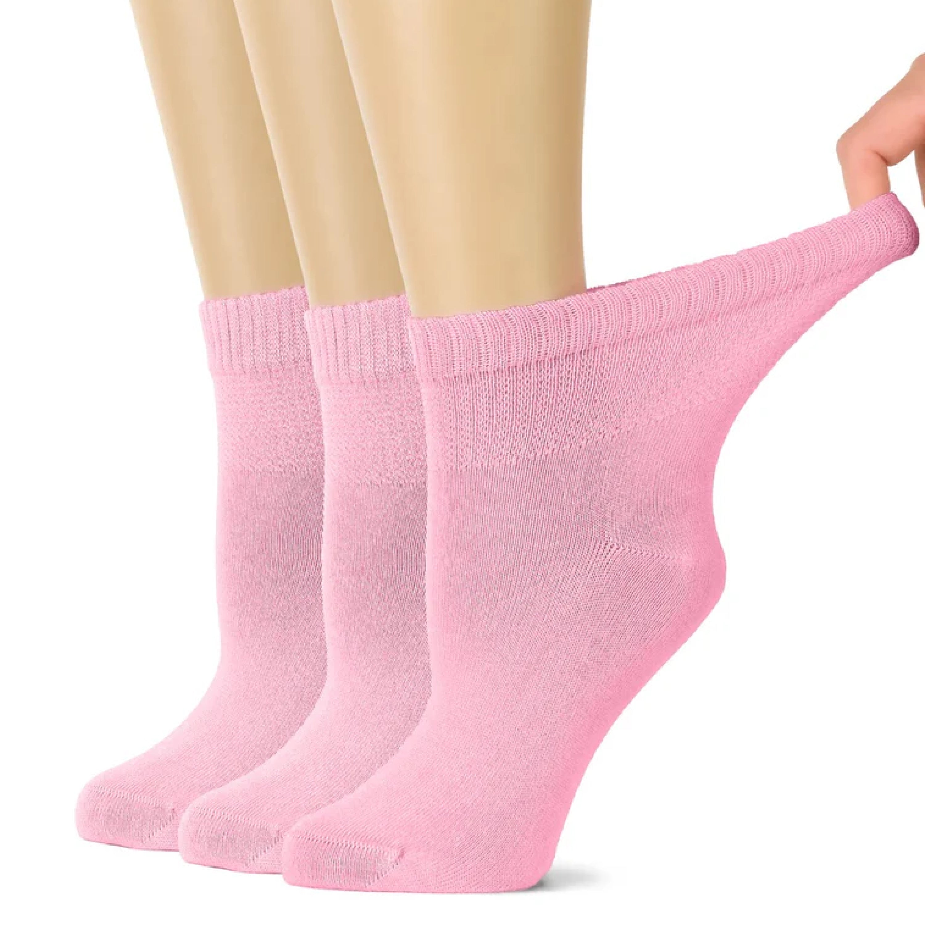 Women's Comfortable Diabetic Bamboo Ankle Socks for Swollen Legs, 3 Pairs