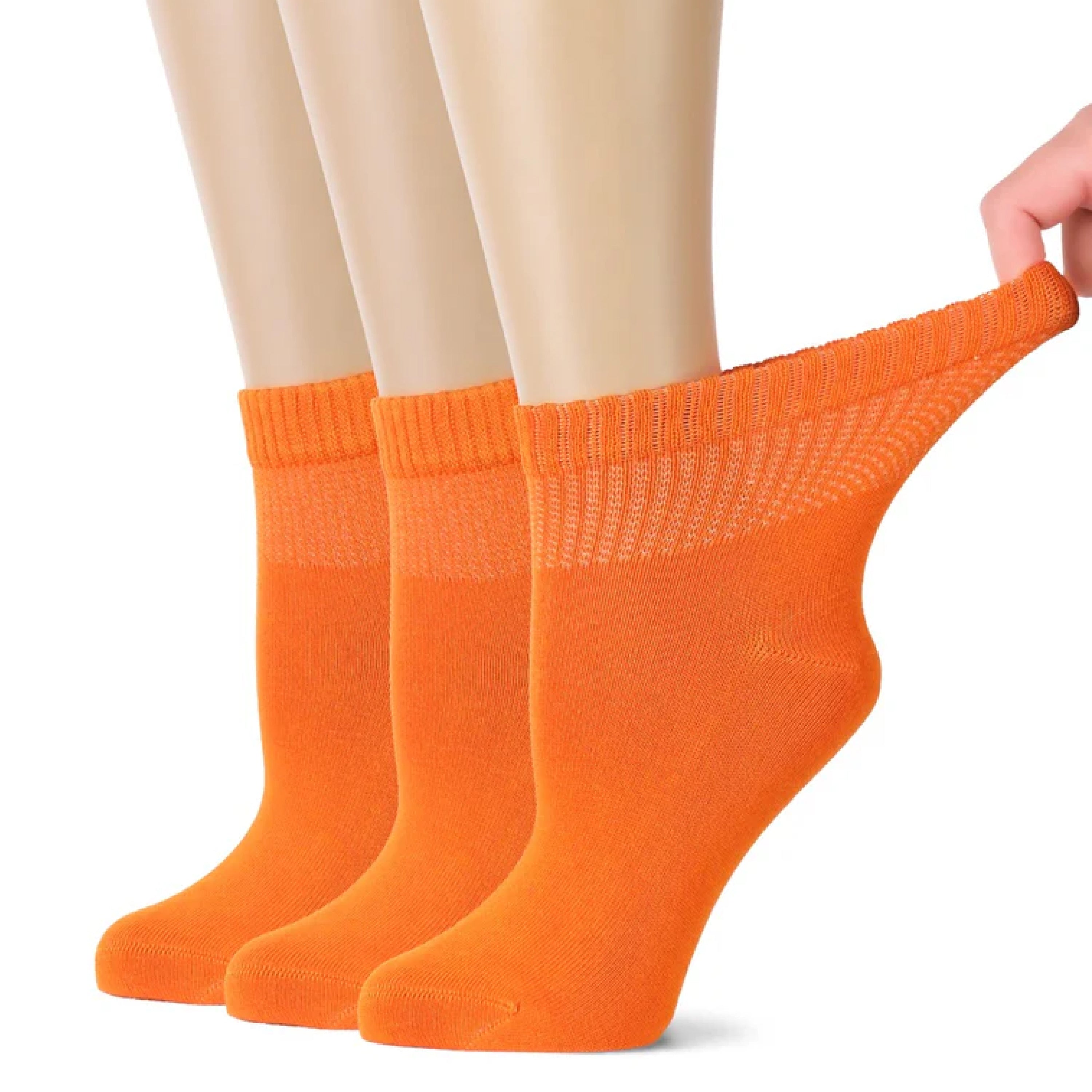 Women's Comfortable Diabetic Bamboo Ankle Socks for Swollen Legs, 3 Pairs