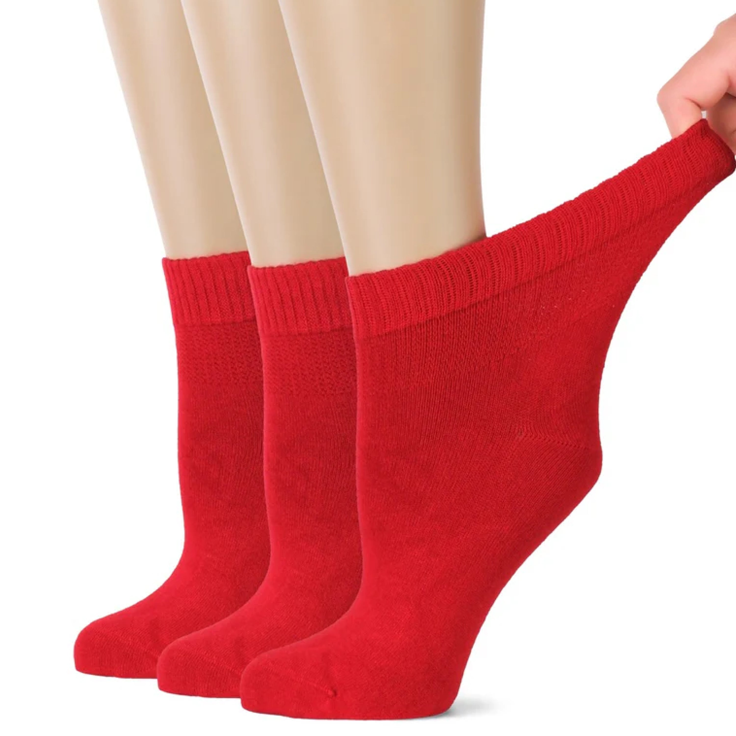 Women's Comfortable Diabetic Bamboo Ankle Socks for Swollen Legs, 3 Pairs