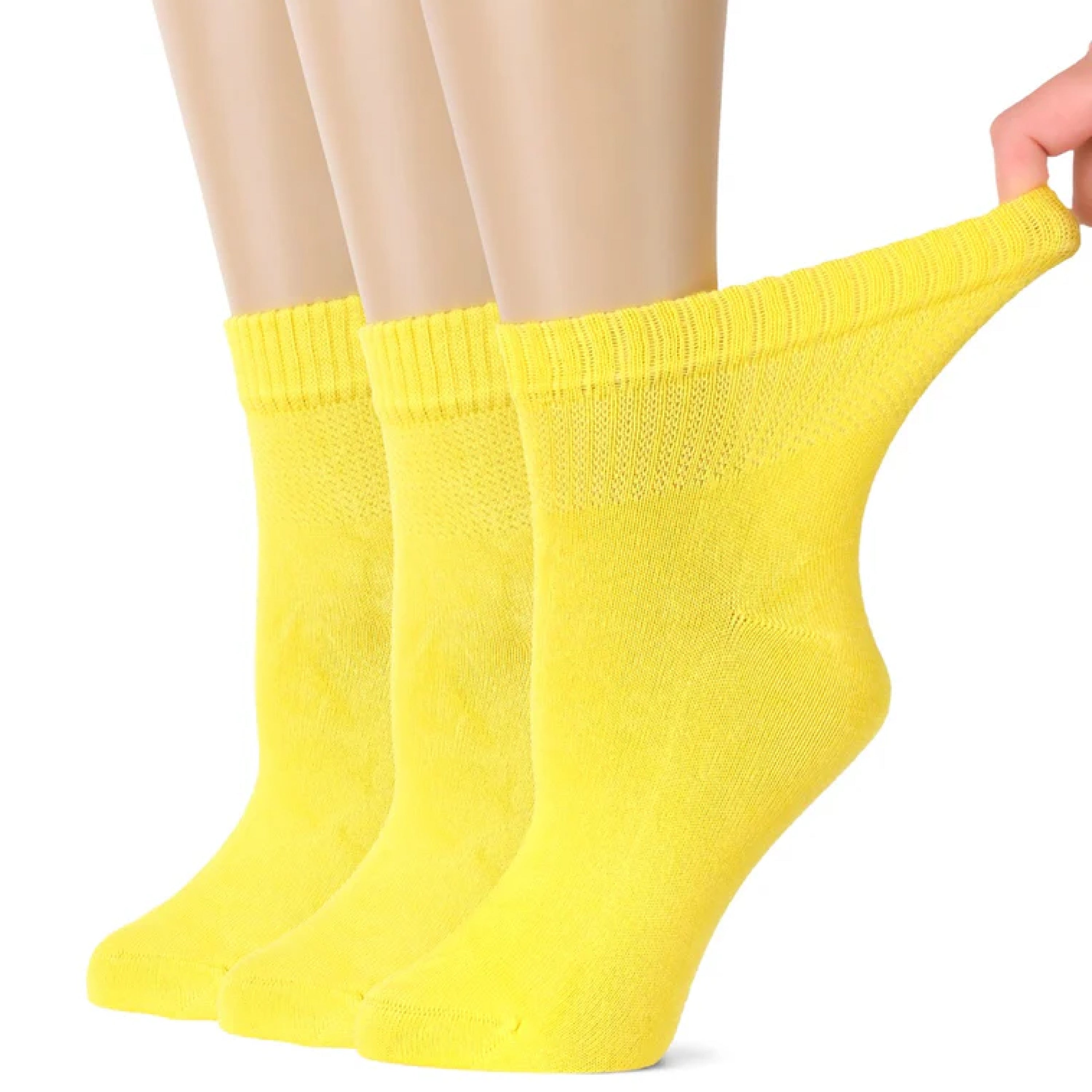 Women's Comfortable Diabetic Bamboo Ankle Socks for Swollen Legs, 3 Pairs