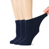 Women's Comfortable Diabetic Bamboo Ankle Socks for Swollen Legs, 3 Pairs