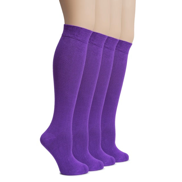 Knee-High Bamboo Dress Socks for Women, 4 Pairs