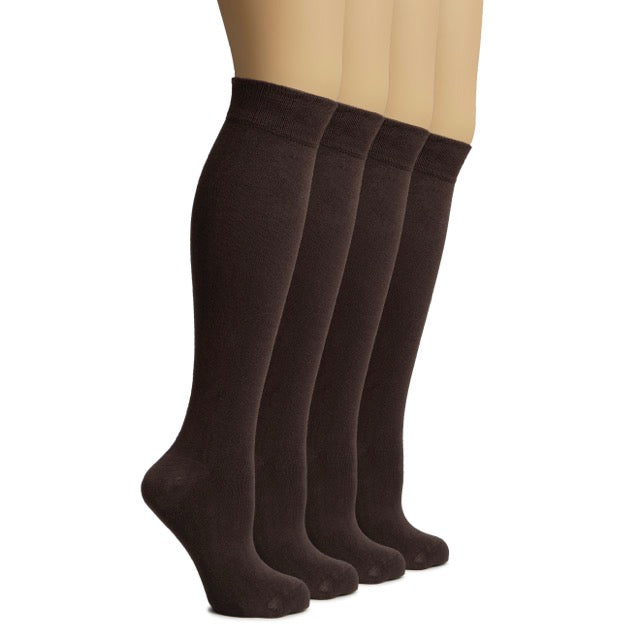 Knee-High Bamboo Dress Socks for Women, 4 Pairs