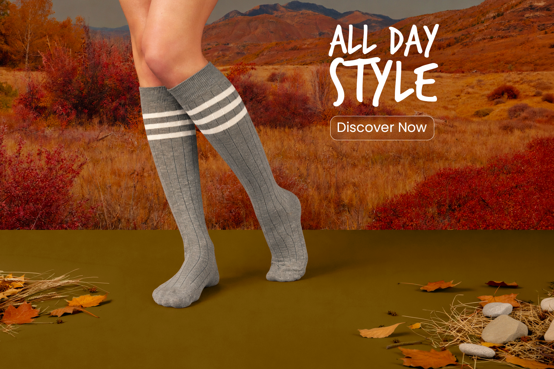Women wearing bamboo crew socks in a cozy fall outfit, perfect for all-day comfort