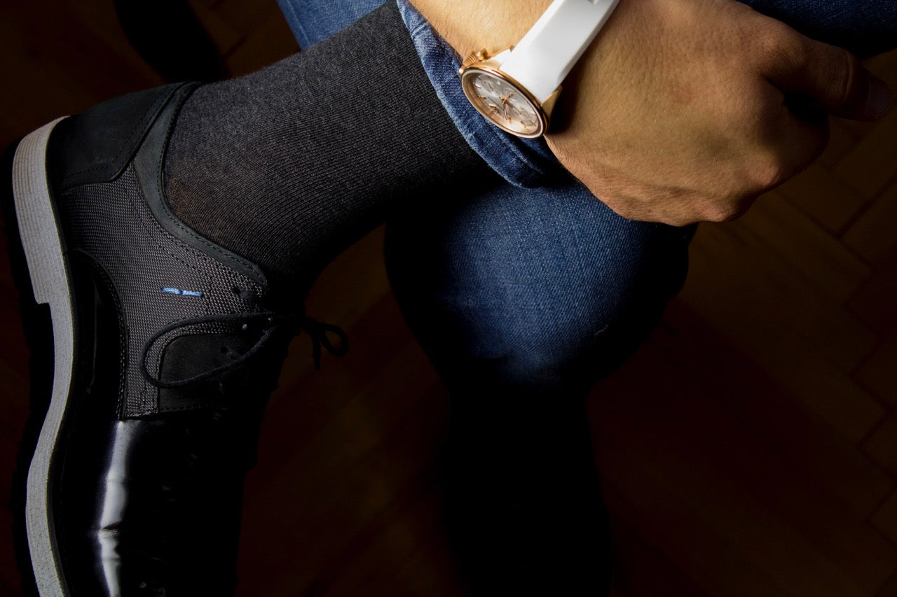 Men's Cotton Dress Seamless Toe Business Crew Socks with Gift Box, 4 Pairs