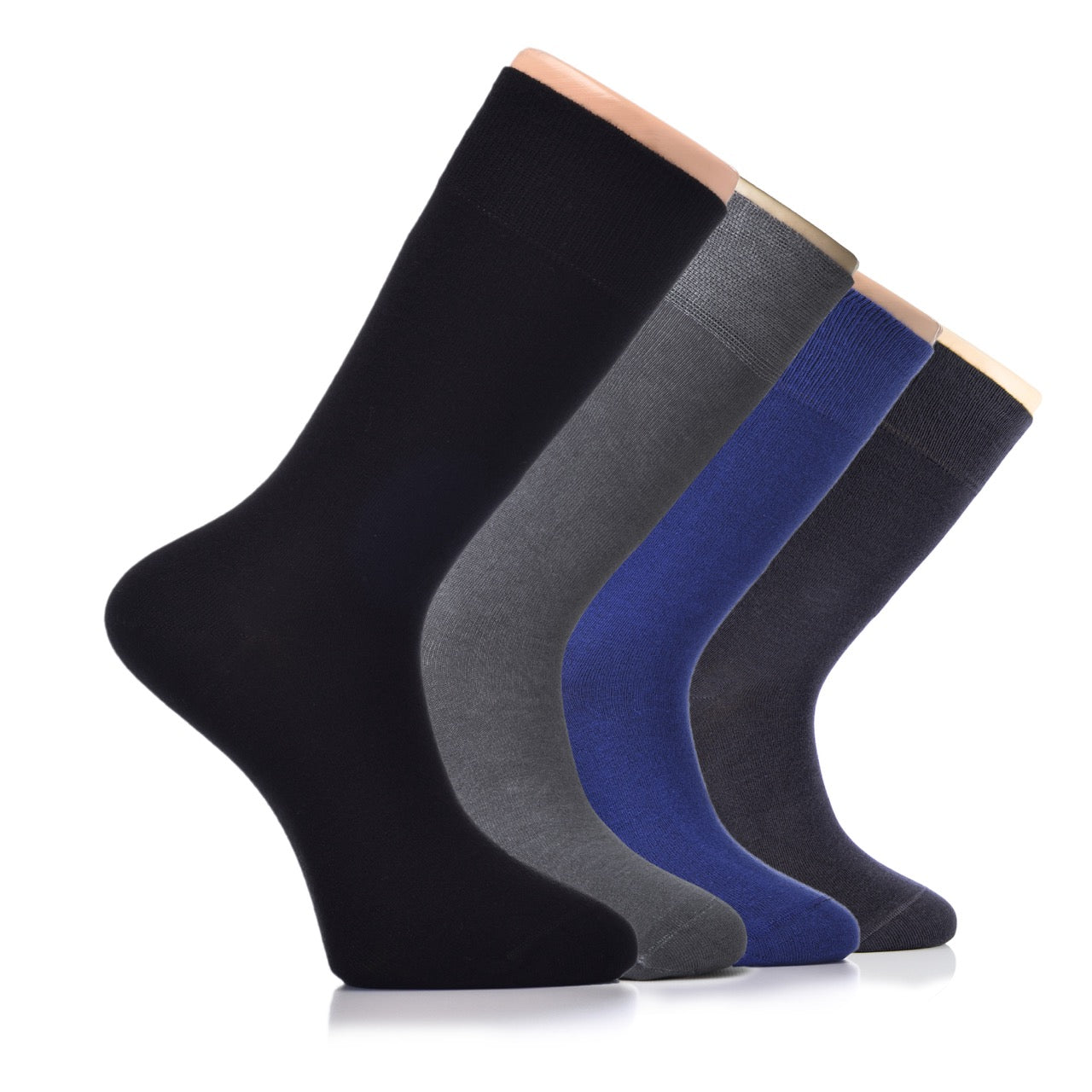 Men's Cotton Dress Seamless Toe Business Crew Socks with Gift Box, 4 Pairs