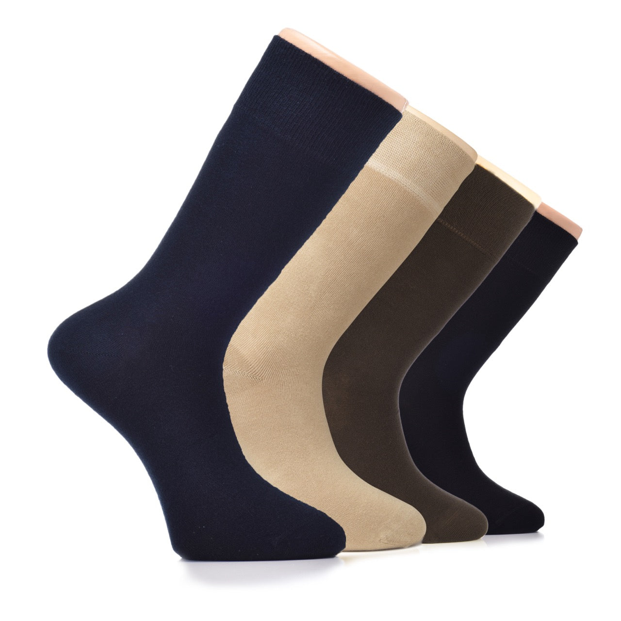 Men's Cotton Dress Seamless Toe Business Crew Socks with Gift Box, 4 Pairs