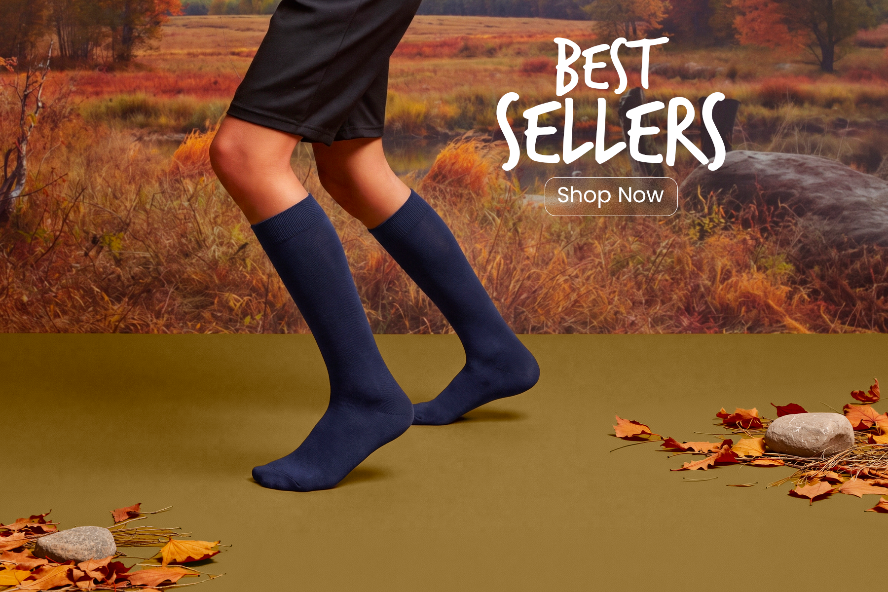 Best-selling Hugh Ugoli diabetic socks for women displayed in warm autumn tones