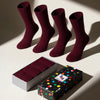 Women's Cotton Dress Crew Socks with Gift Box, 4 Pairs