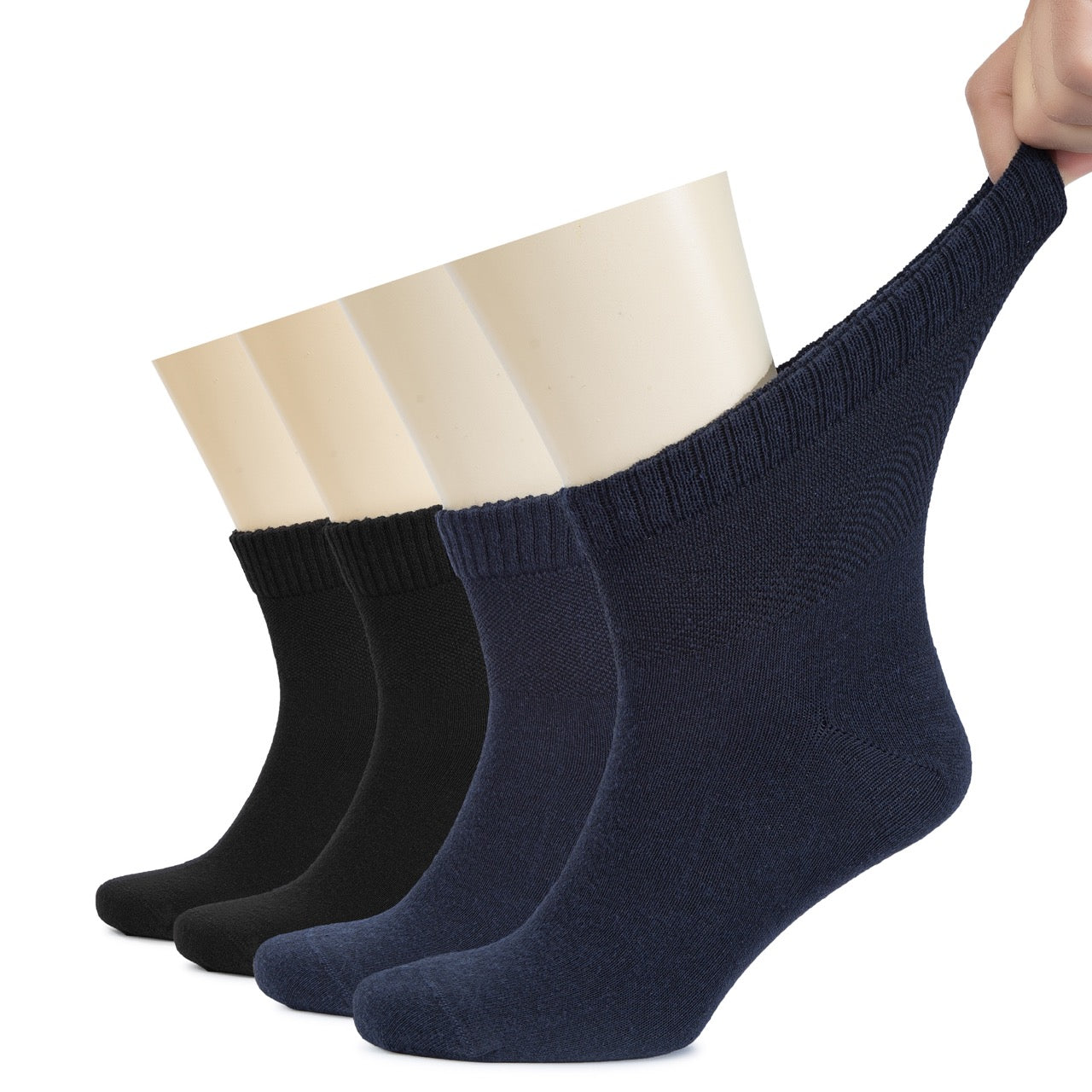 Men's Diabetic Ankle Thin Cotton Socks, 4 Pairs