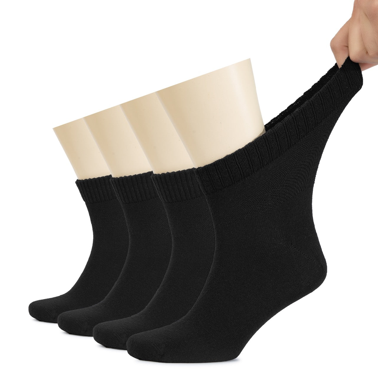 Men's Diabetic Ankle Thin Cotton Socks, 4 Pairs