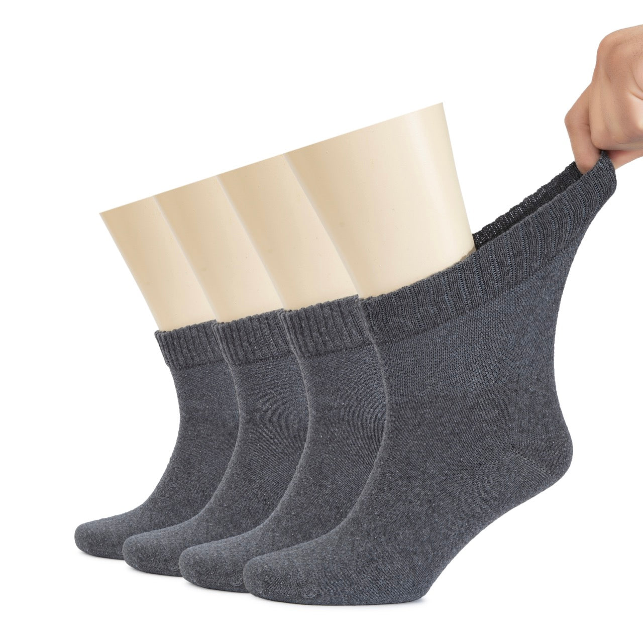 Men's Diabetic Ankle Thin Cotton Socks, 4 Pairs