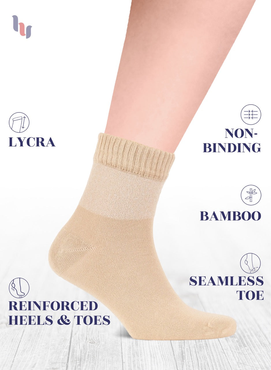 Men's Lightweight Bamboo Diabetic Ankle Socks, 4 Pairs
