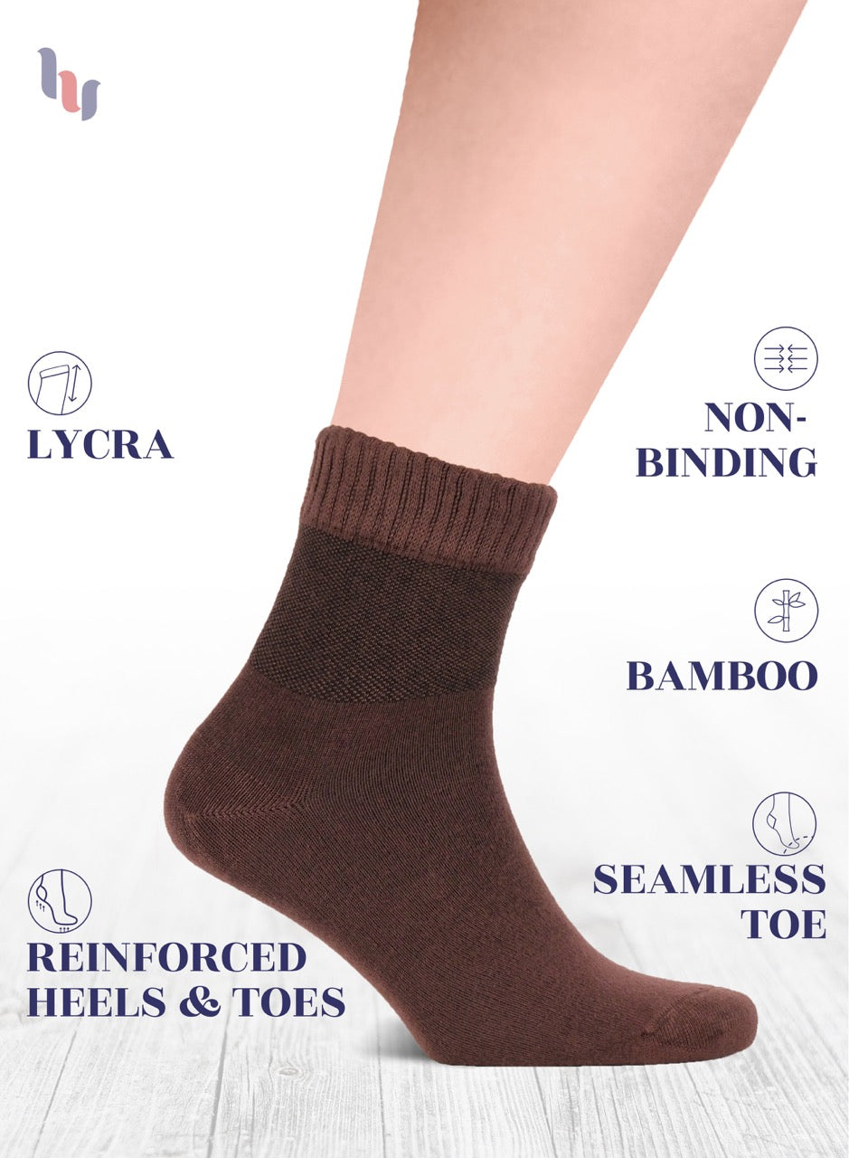Men's Lightweight Bamboo Diabetic Ankle Socks, 4 Pairs