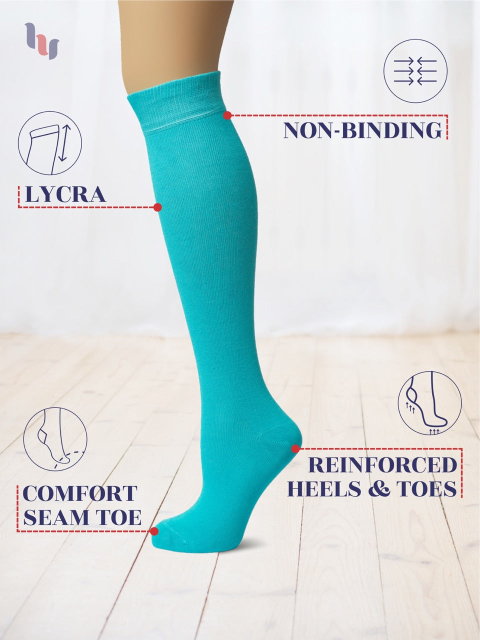 Knee-High Bamboo Dress Socks for Women, 4 Pairs