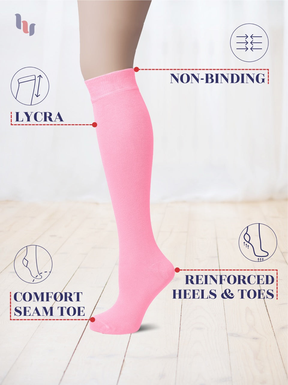 Knee-High Bamboo Dress Socks for Women, 4 Pairs