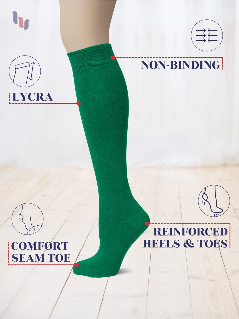 Knee-High Bamboo Dress Socks for Women, 4 Pairs