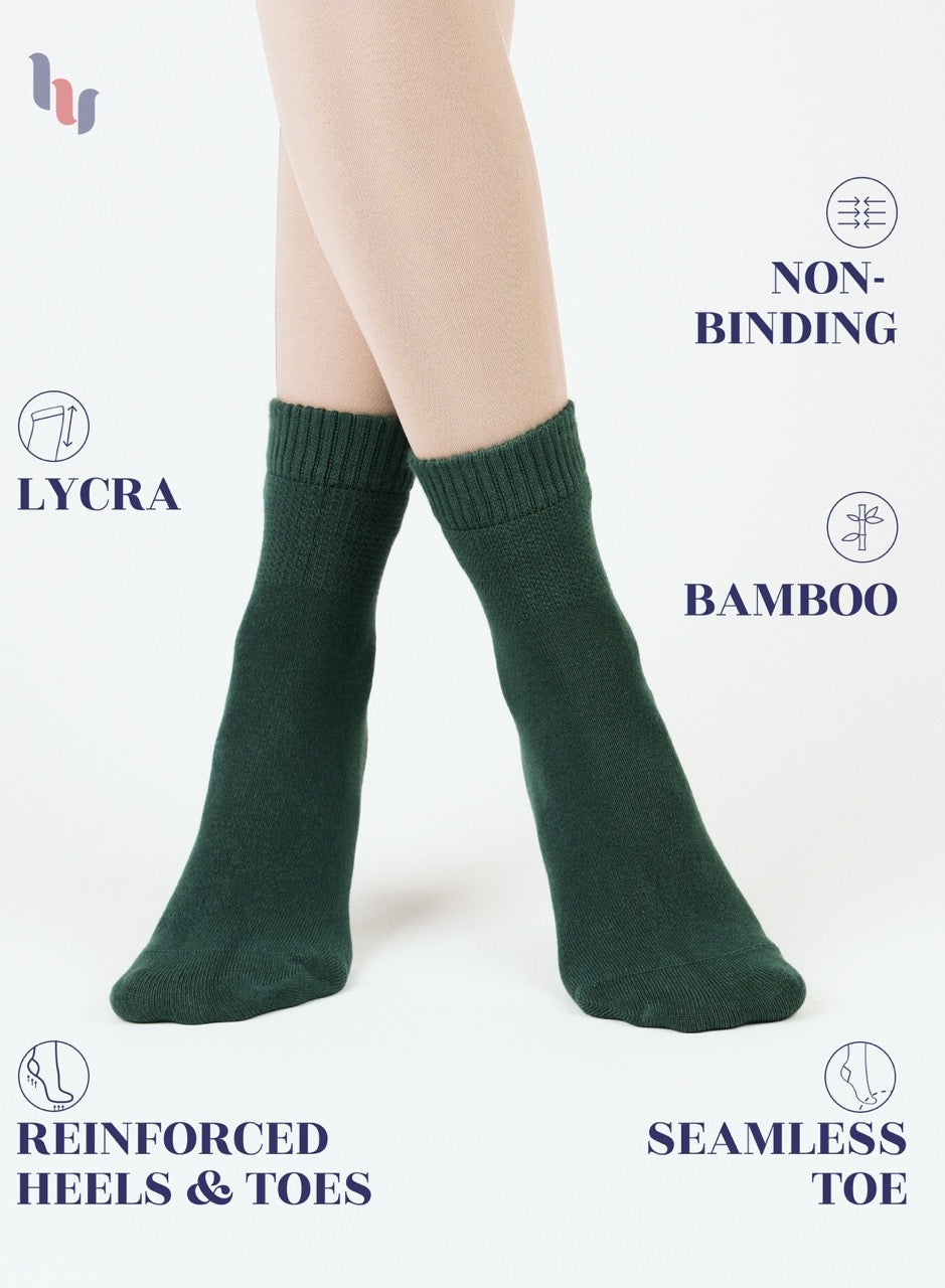 Lightweight Diabetic Bamboo Ankle Socks for Women, 4 Pairs