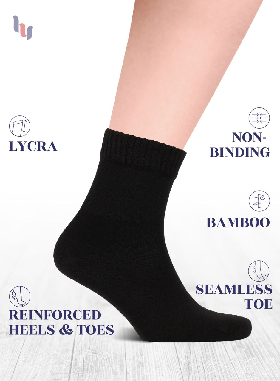 Men's Lightweight Bamboo Diabetic Ankle Socks, 4 Pairs