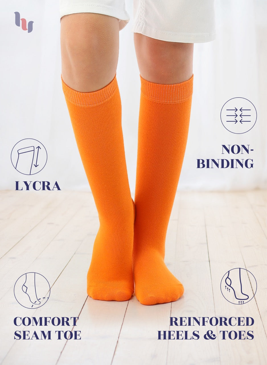 Kids' Bamboo School Knee-High Socks, 3 Pairs