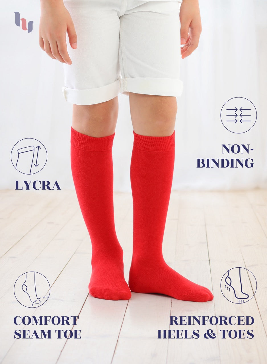 Kids' Bamboo School Knee-High Socks, 3 Pairs