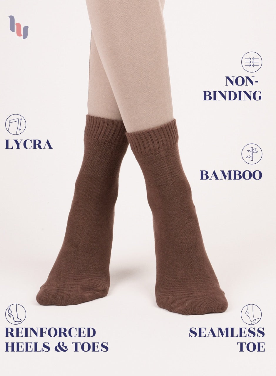 Lightweight Diabetic Bamboo Ankle Socks for Women, 4 Pairs