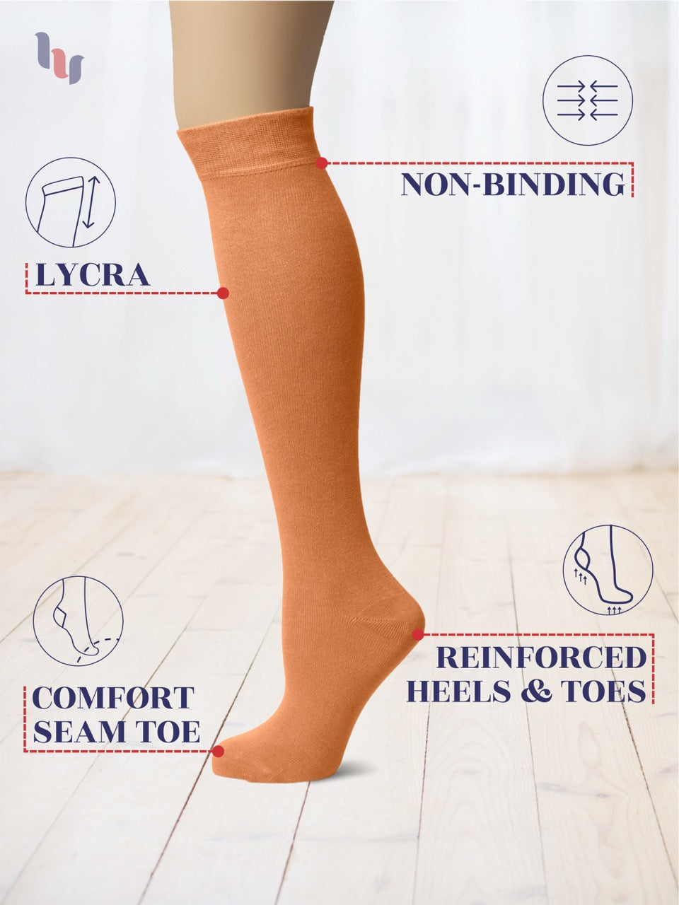 Knee-High Bamboo Dress Socks for Women, 4 Pairs