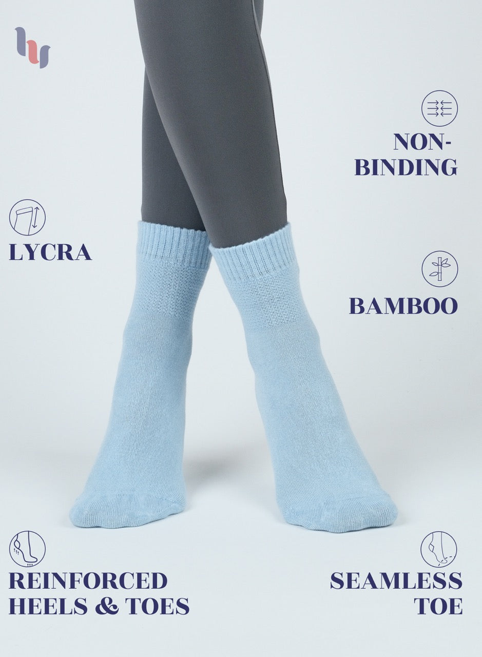 Lightweight Diabetic Bamboo Ankle Socks for Women, 4 Pairs