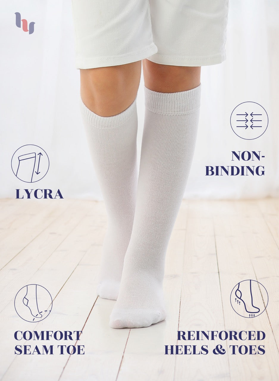Kids' Bamboo School Knee-High Socks, 3 Pairs