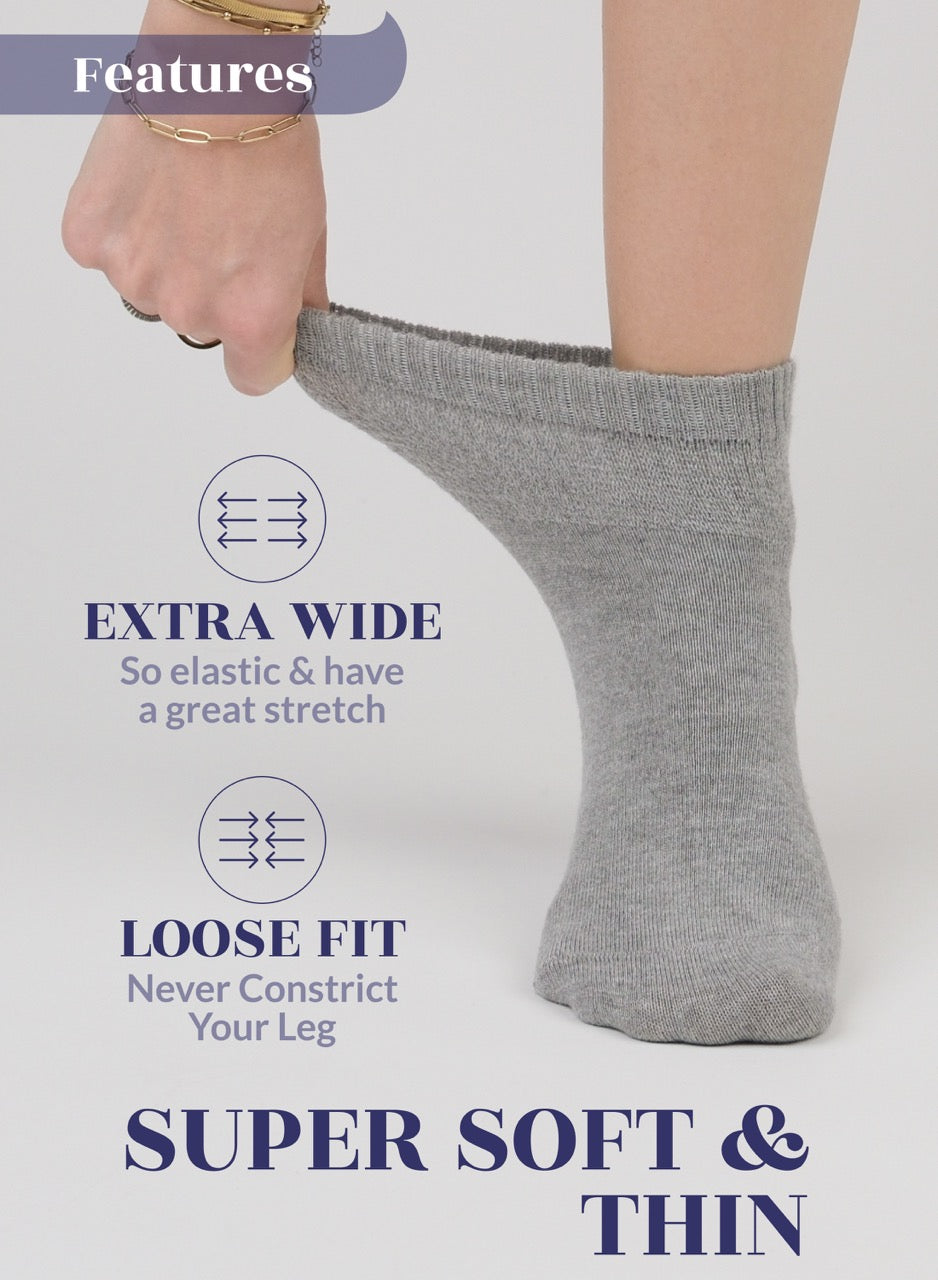 Lightweight Diabetic Bamboo Ankle Socks for Women, 4 Pairs