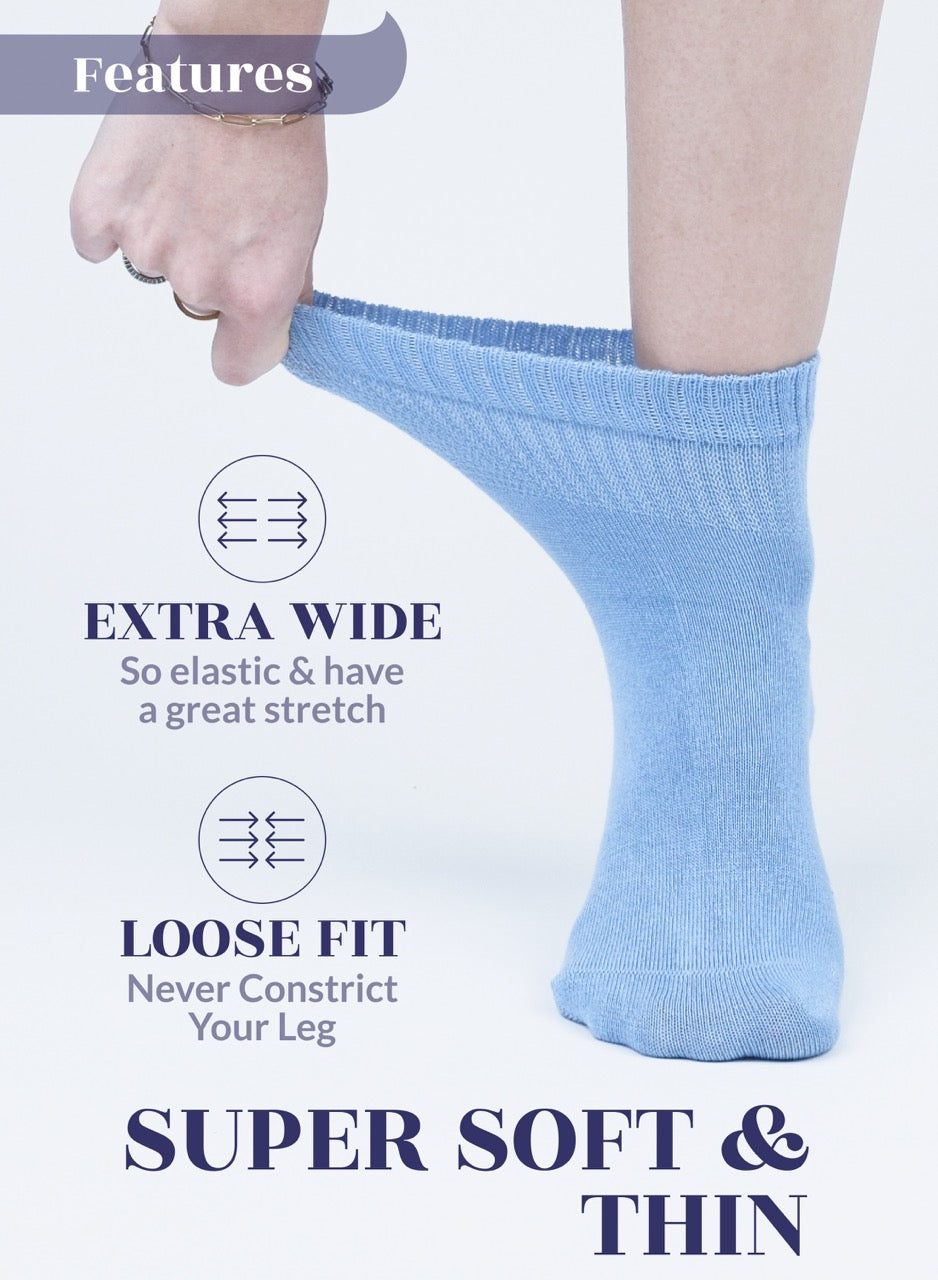 Lightweight Diabetic Bamboo Ankle Socks for Women, 4 Pairs