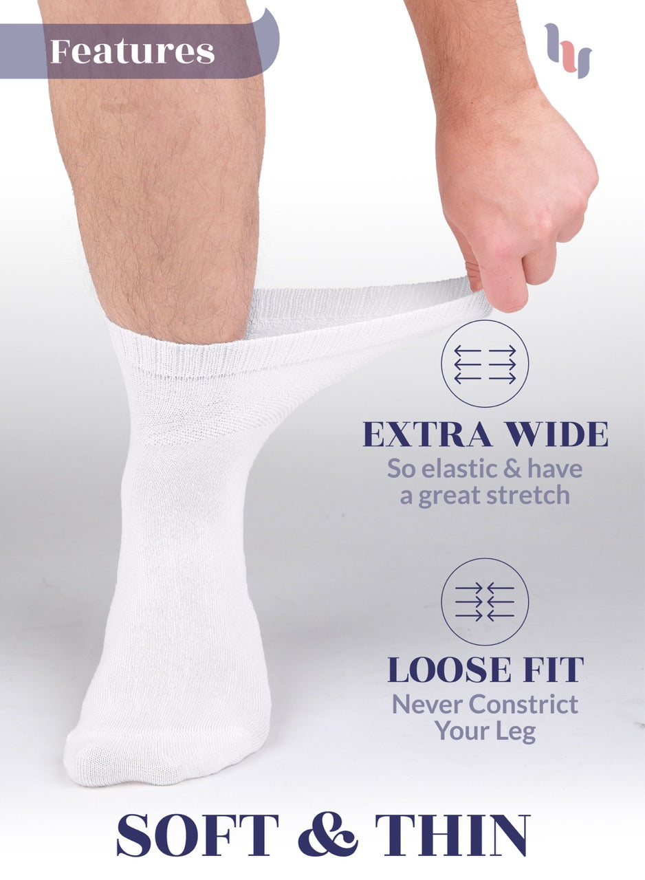 Men's Lightweight Bamboo Diabetic Ankle Socks, 4 Pairs