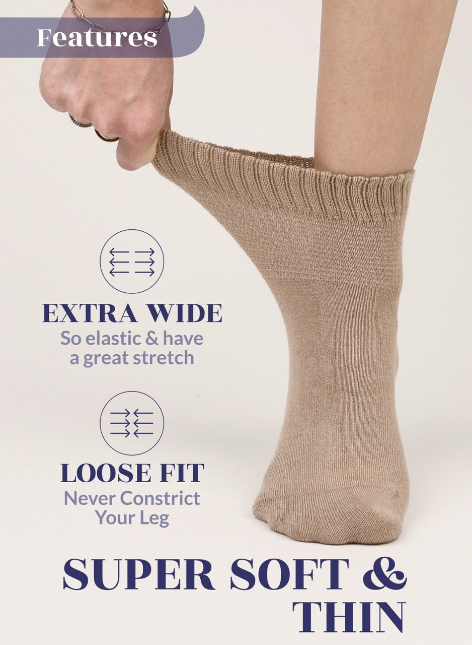 Lightweight Diabetic Bamboo Ankle Socks for Women, 4 Pairs