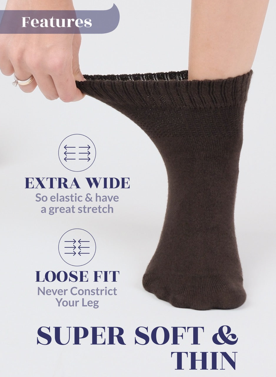 Lightweight Diabetic Bamboo Ankle Socks for Women, 4 Pairs