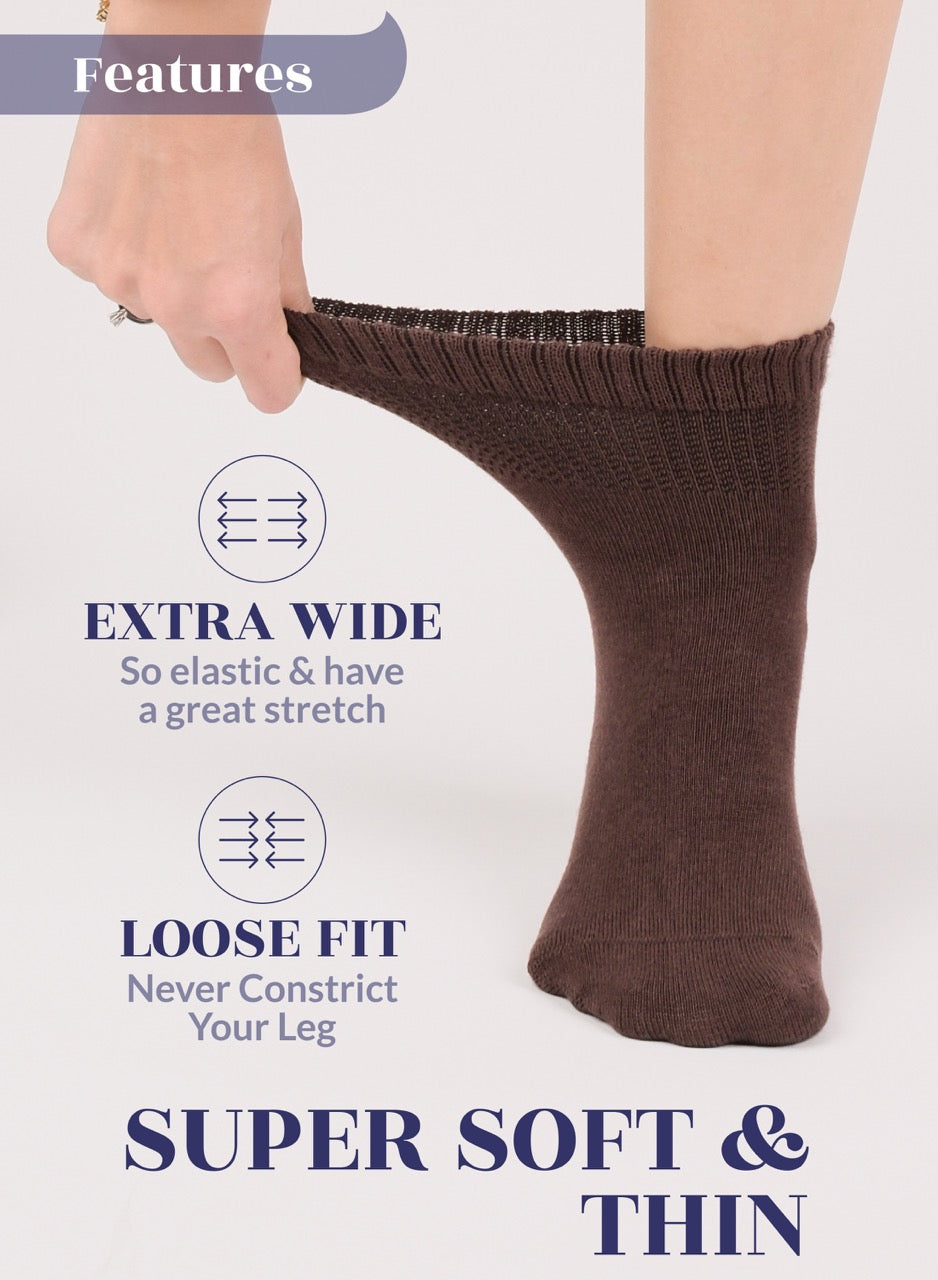 Lightweight Diabetic Bamboo Ankle Socks for Women, 4 Pairs