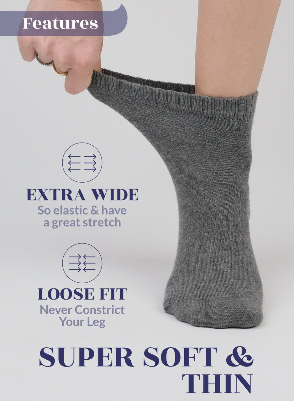 Lightweight Diabetic Bamboo Ankle Socks for Women, 4 Pairs