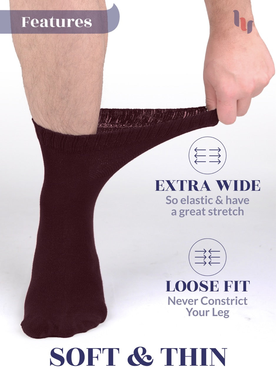 Men's Lightweight Bamboo Diabetic Ankle Socks, 4 Pairs