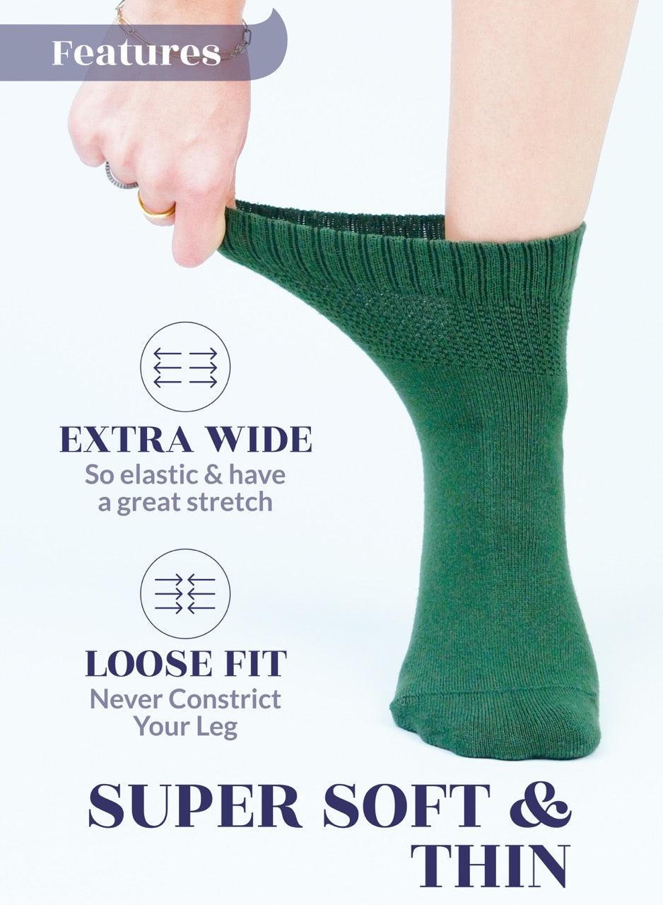 Lightweight Diabetic Bamboo Ankle Socks for Women, 4 Pairs