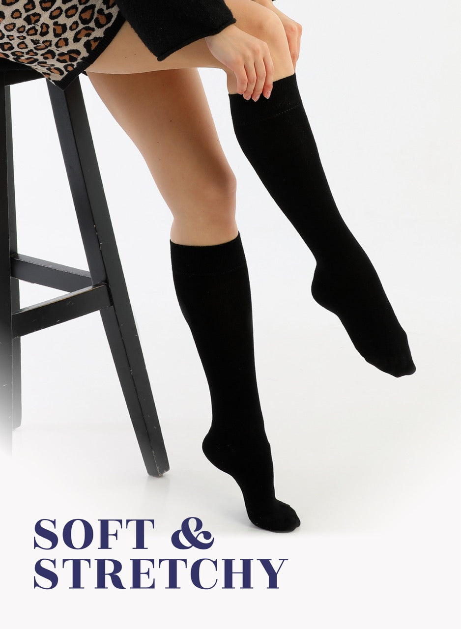 Knee-High Bamboo Dress Socks for Women, 4 Pairs