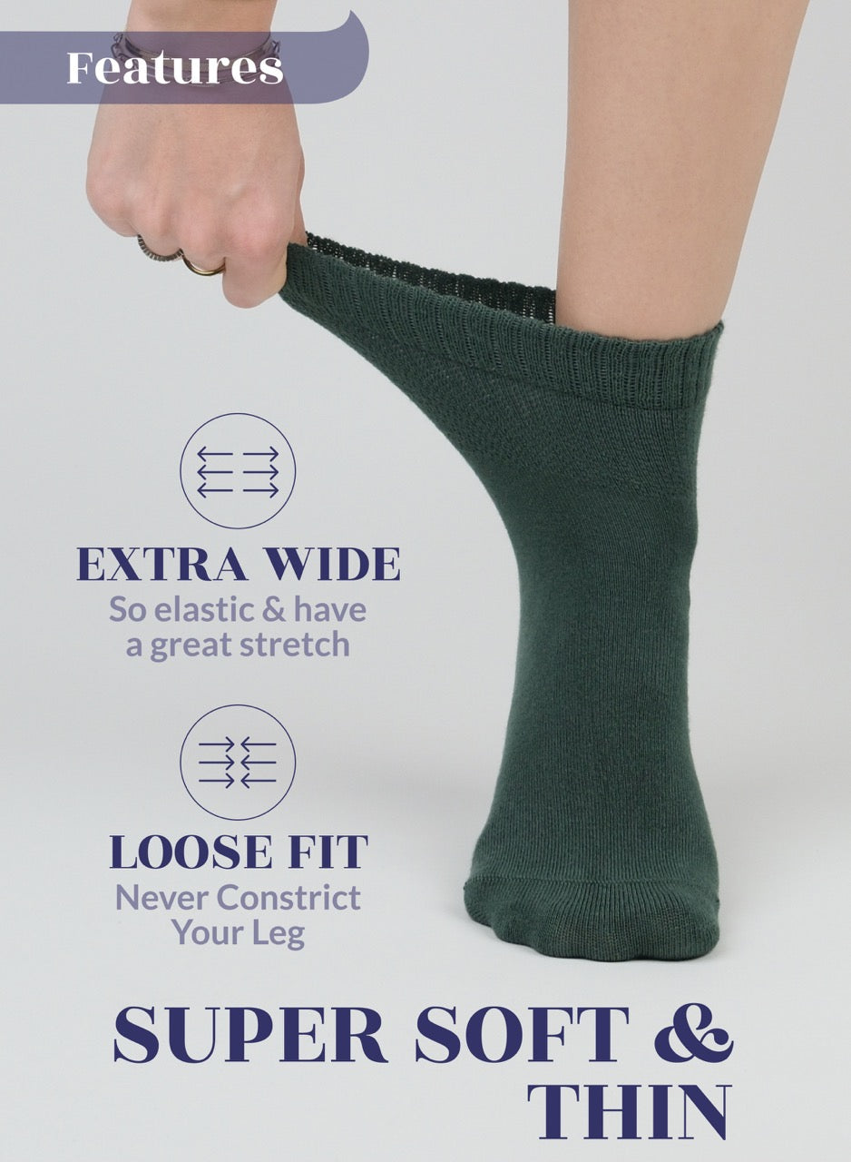 Lightweight Diabetic Bamboo Ankle Socks for Women, 4 Pairs