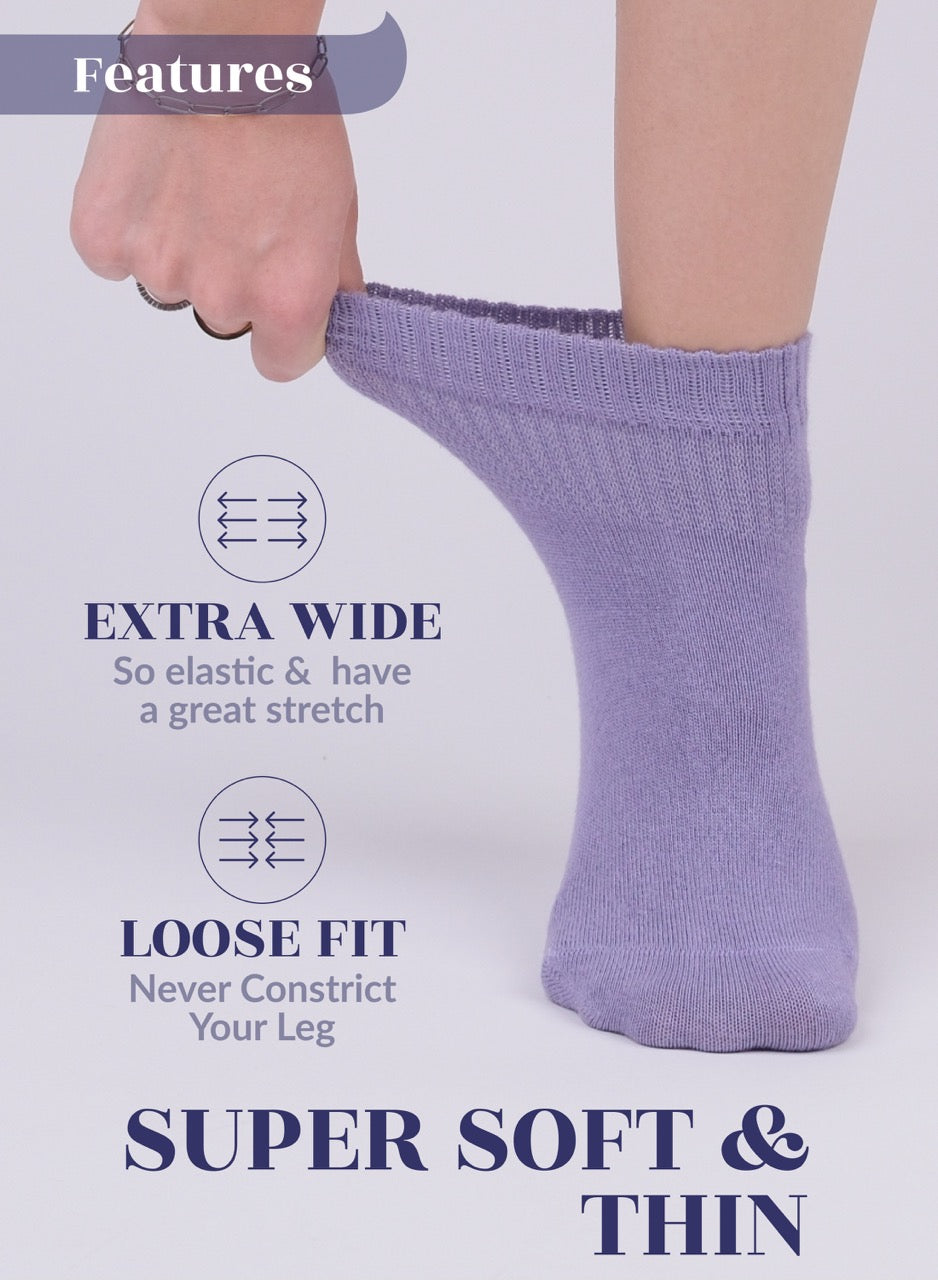 Lightweight Diabetic Bamboo Ankle Socks for Women, 4 Pairs