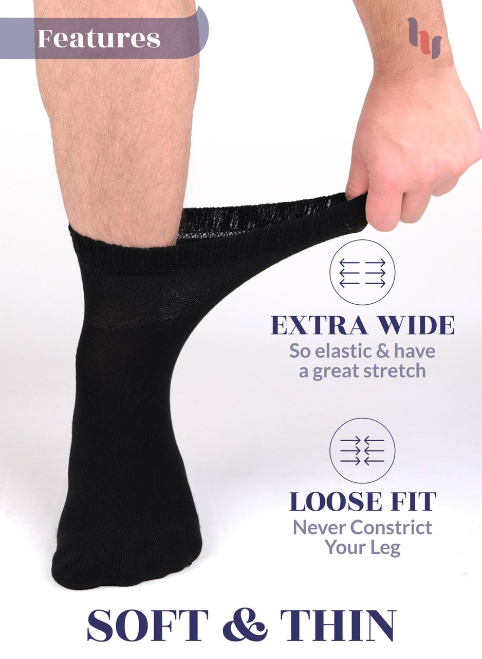 Men's Lightweight Bamboo Diabetic Ankle Socks, 4 Pairs