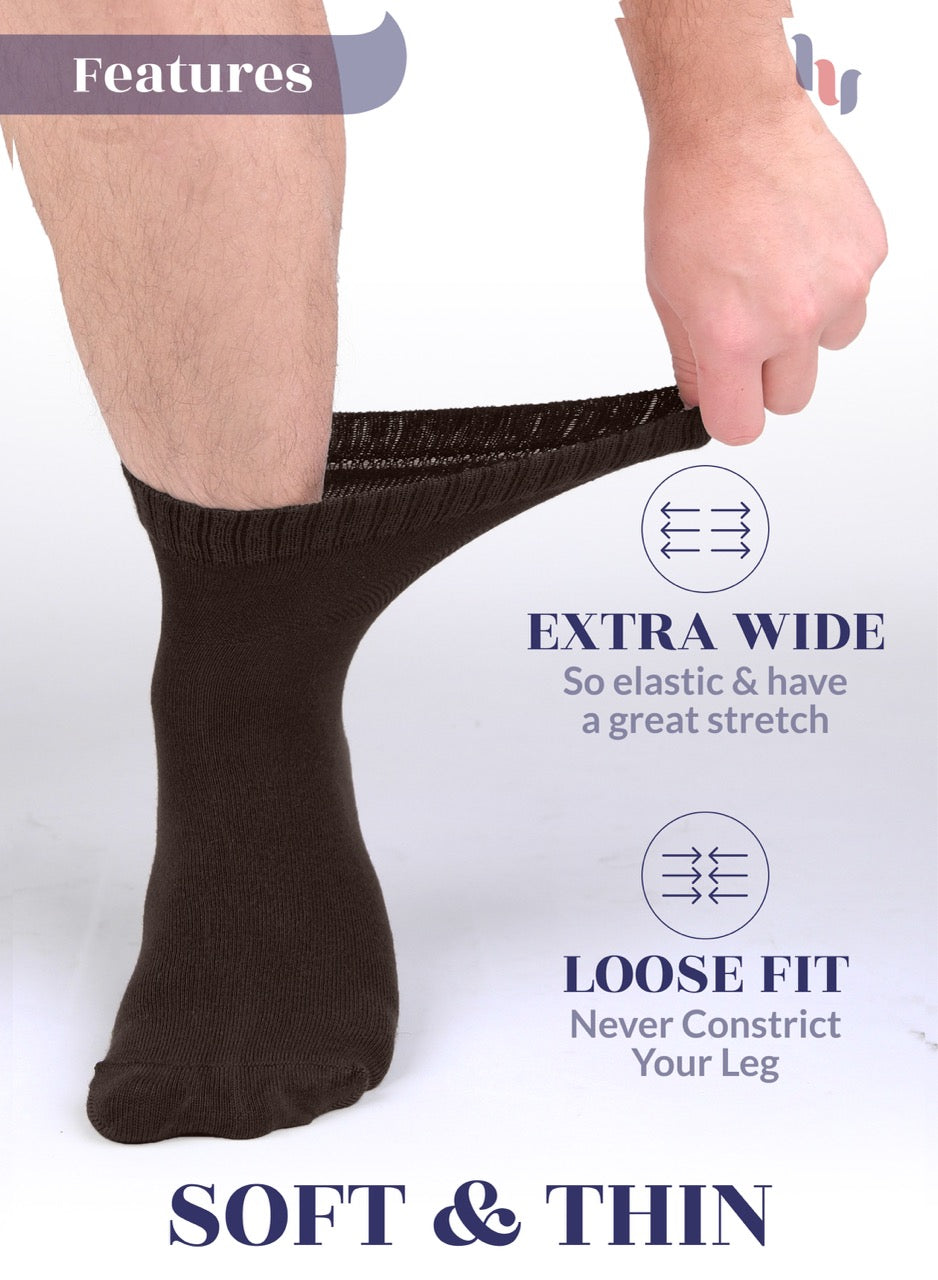 Men's Lightweight Bamboo Diabetic Ankle Socks, 4 Pairs