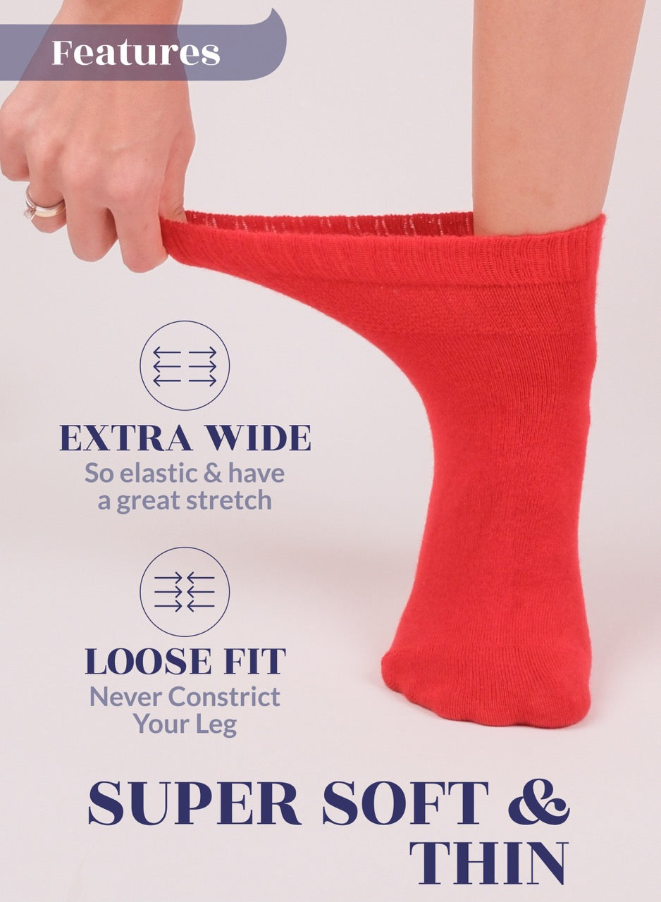 Lightweight Diabetic Bamboo Ankle Socks for Women, 4 Pairs