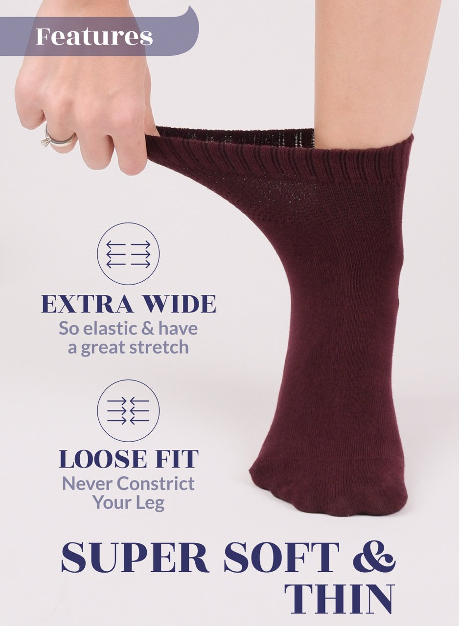 Lightweight Diabetic Bamboo Ankle Socks for Women, 4 Pairs