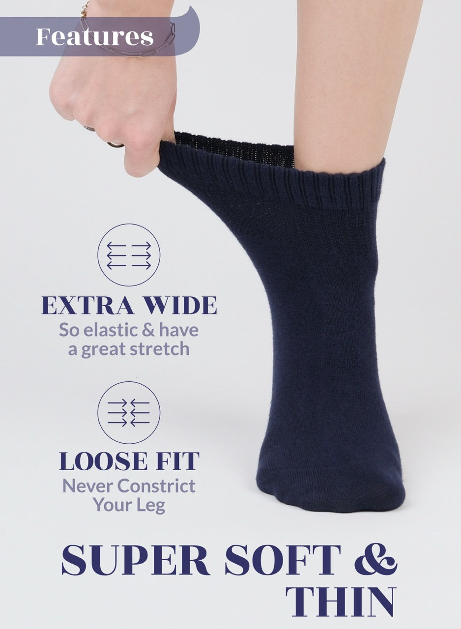 Lightweight Diabetic Bamboo Ankle Socks for Women, 4 Pairs