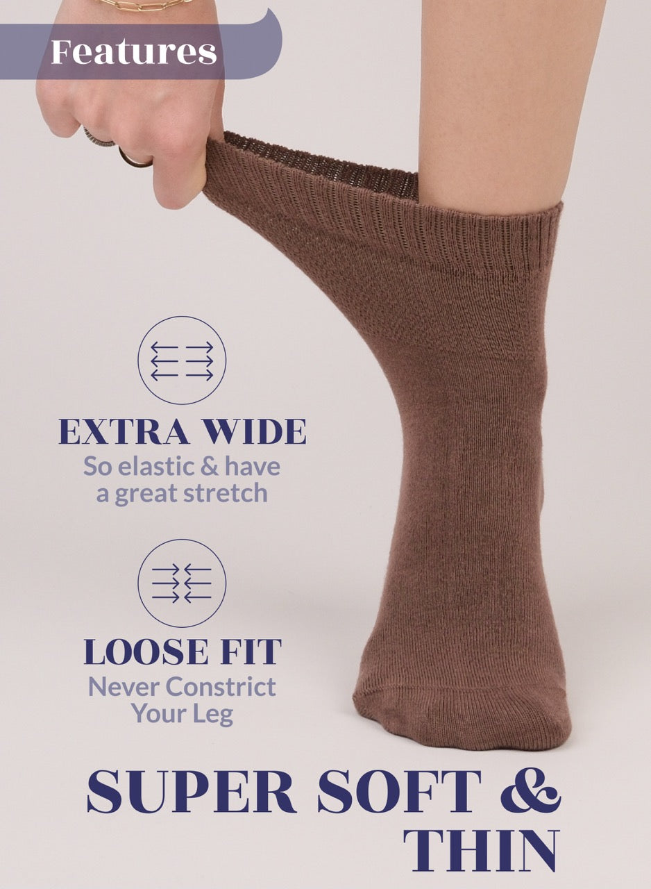 Lightweight Diabetic Bamboo Ankle Socks for Women, 4 Pairs